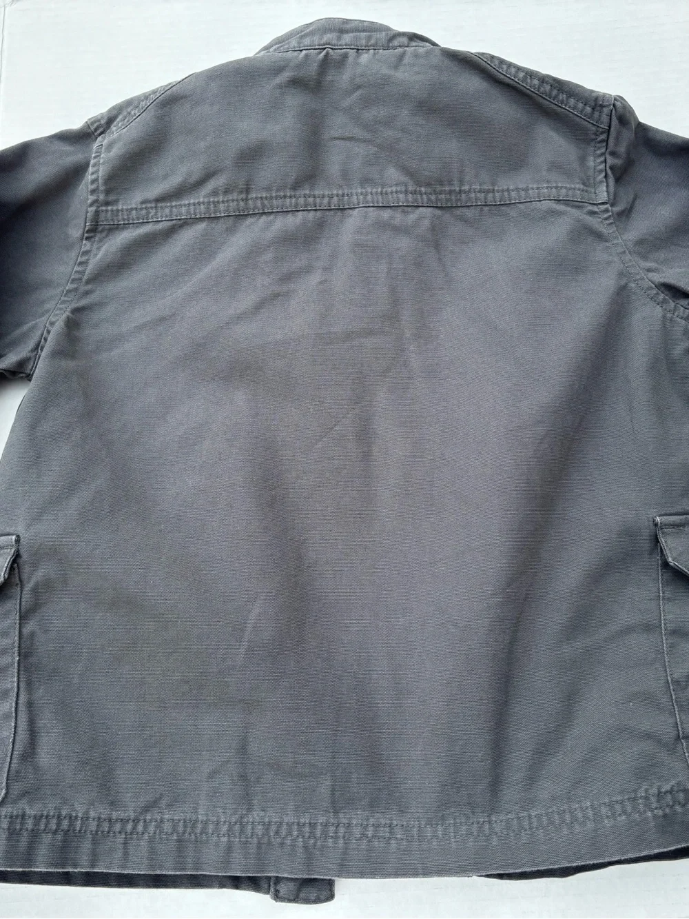 Kids Casual Stand-Collar Raincoat in Dark Gray